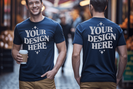 Short sleeve T-shirt. Front and back