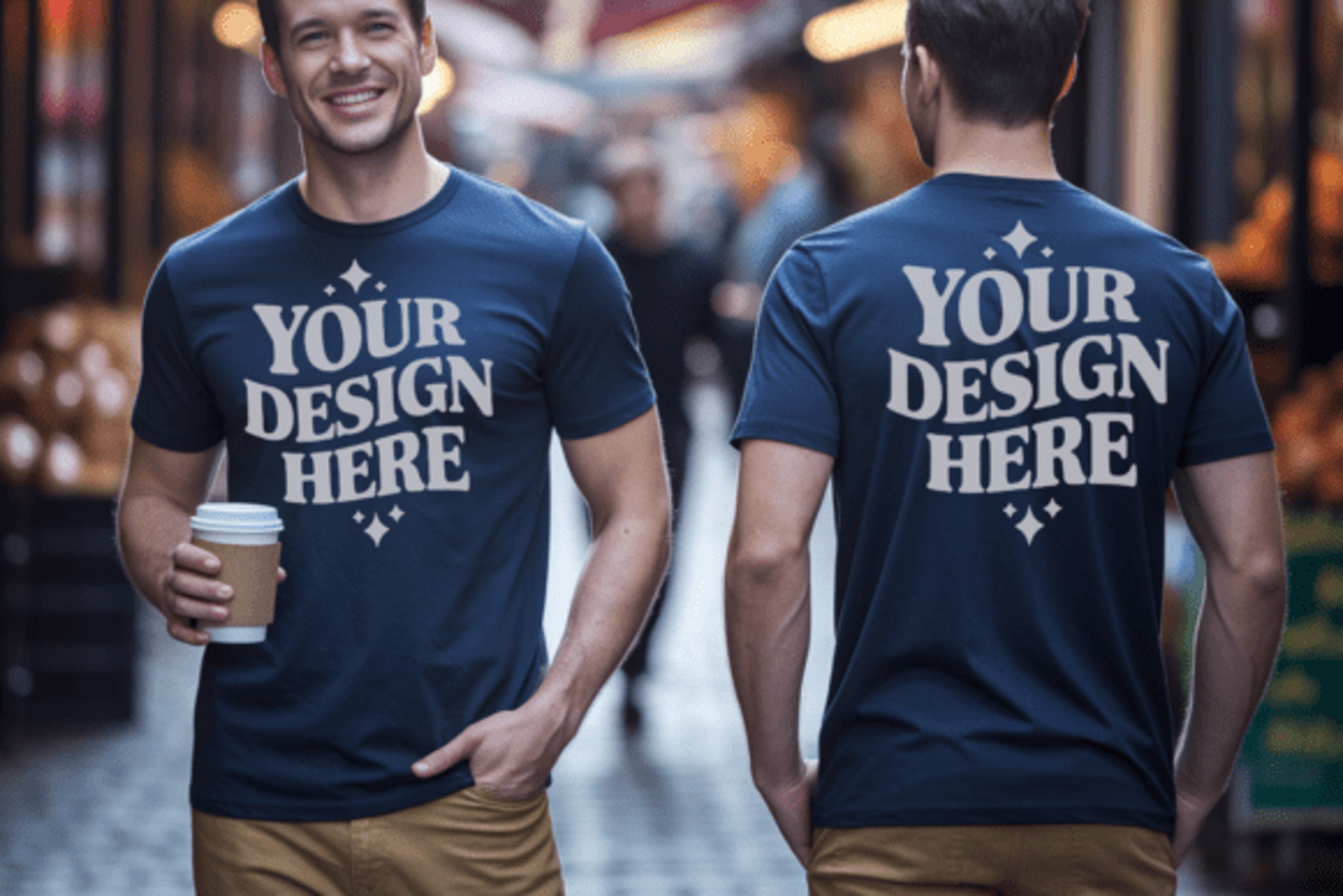 Short sleeve T-shirt. Front and back